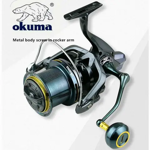 OKUMA fiskerulle 9000-14000 metall långdistans gjuthjul styrstångsstruktur fiskehjul 4,7: 130 kg bromsfiske 12 best sales Okuma-rulle - №3
