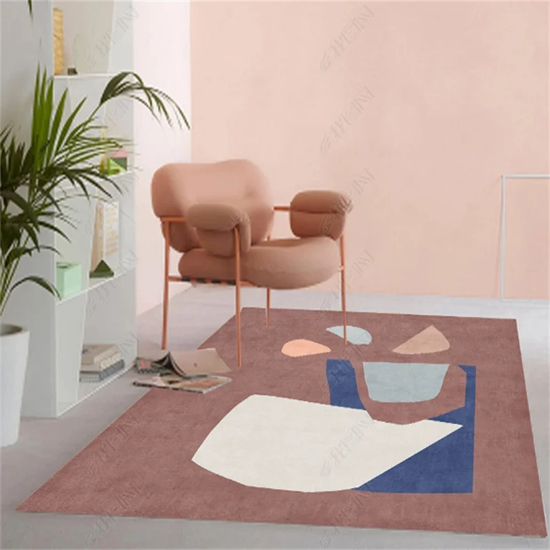 Minimalist Purple Living Room Decoration Carpet Home Bedroom Bedside Non-slip Rug Large Area Mat  Geometric Study Cloakroom Rugs