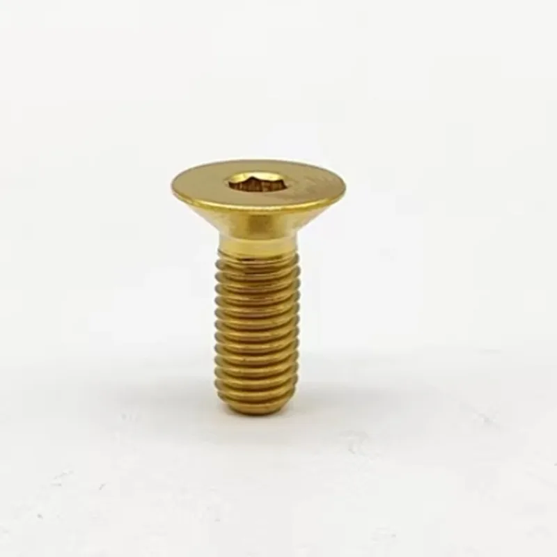 5-10 Stück Titan-Schrauben DIN7991 M3 M4 M5 M6 Regenbogenfarben Schwarz Golden Titan TA2 Gr2 Flachkopf-Sechskantschrauben – Detail 4