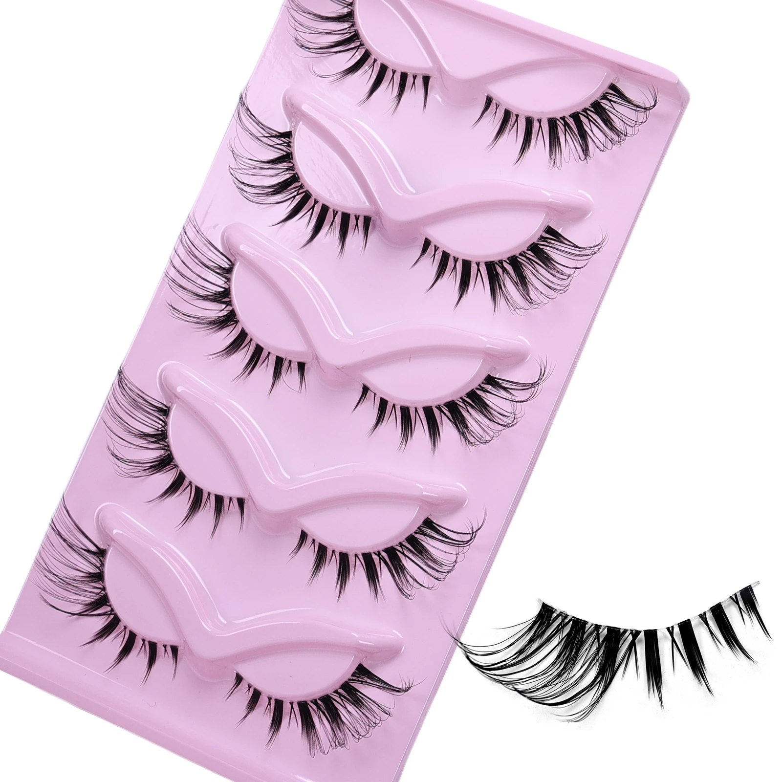 15 Paar/25 Paar künstliche Katzenaugen-Wimpern – natürliches Aussehen, transparenter Stiel, einfach anzuwenden, leicht und bequem