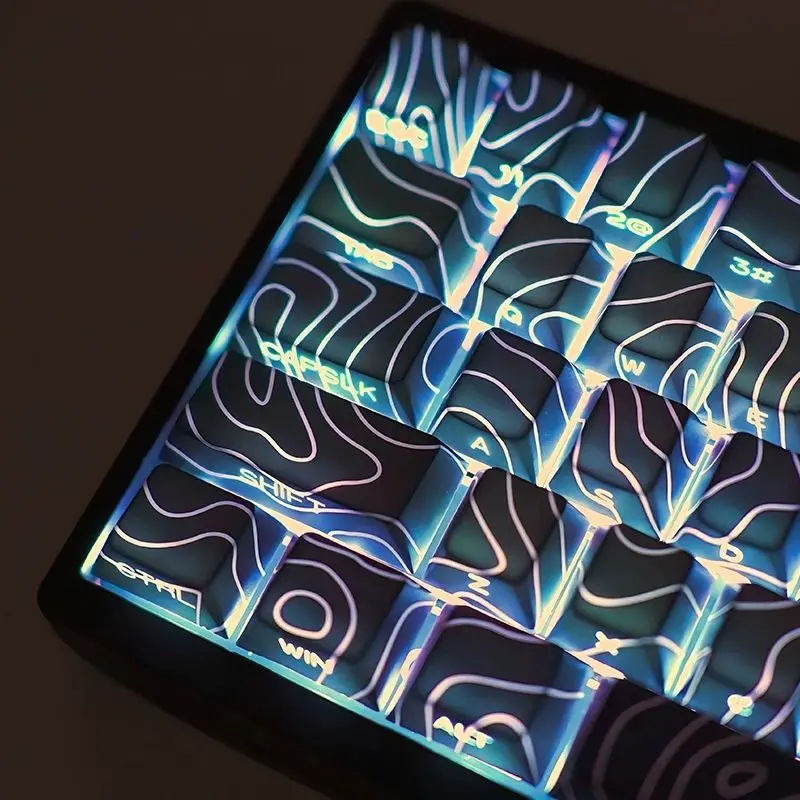 Contour 3.0 Pattern Line Transparent Keycap Personalized Side Engraving PBT Original Factory Highly wooting Customized