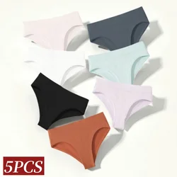 5Pcs/Set Briefs High Rise Panty Women Panties Female Underpants Solid Color Seamless Underwear S-XXXL Sexy Lingerie Intimates