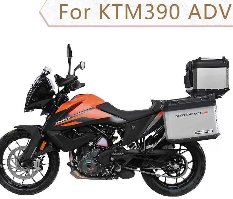 Motoface Series Aluminum Box Rear Luggage with Rack Motorcycle Trunk Top Case Pannier Saddlebag Bracket for KTM390ADV