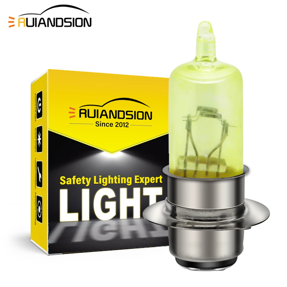 1pc BA20D T19 H6M High Brightness LED Bulbs 12V 35/35W Halogen Headlight Singal Lamp Motorcycle ATV Moped Scooter Bulb White