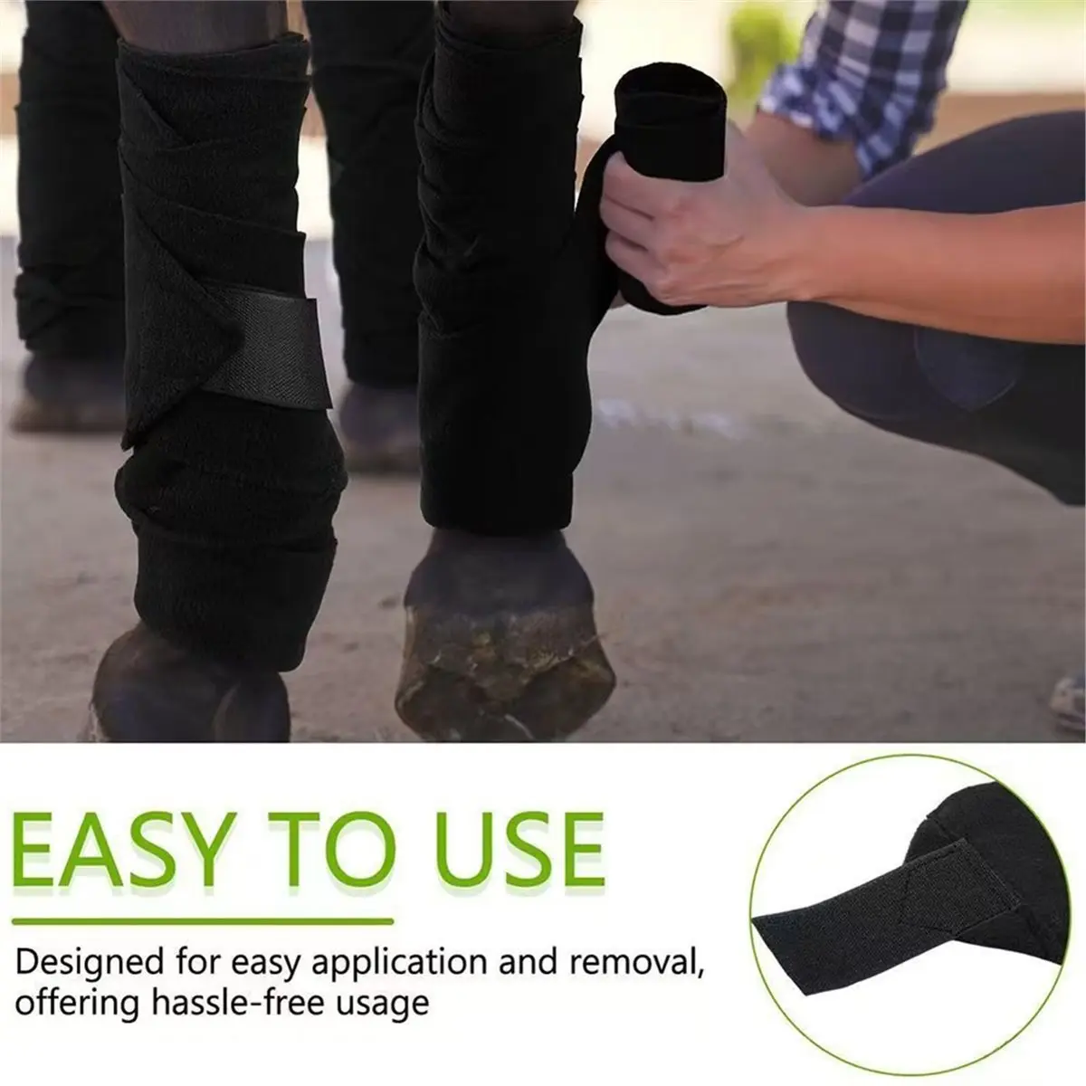 4pcs Horse Wraps Soft Wraps Equestrian Leg Bandage Wrap Horse Leg Injury Protective Cover