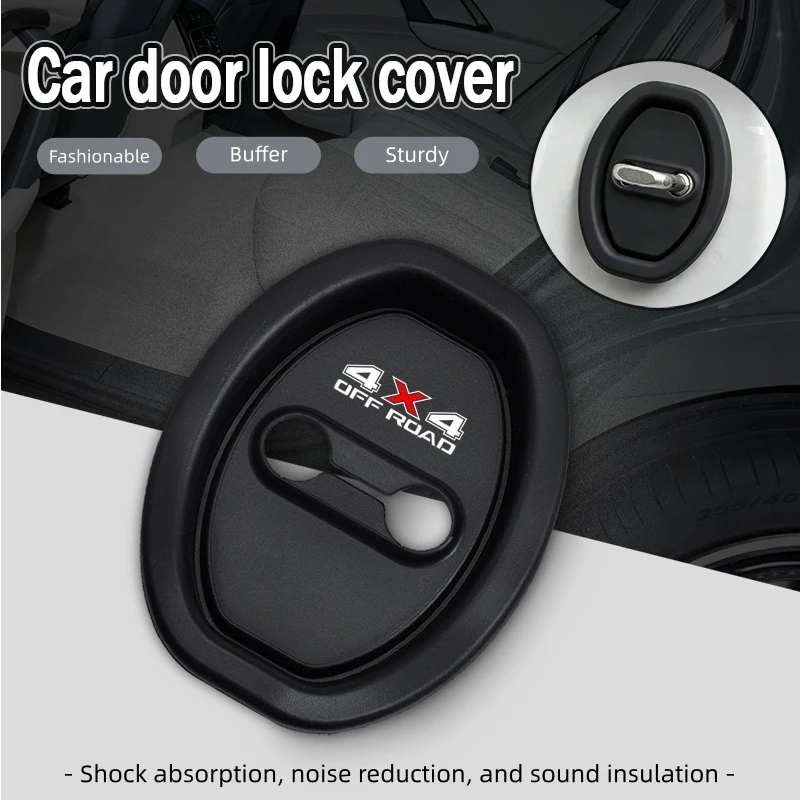4X4 Off-Road Car Door Lock Silicone Protective Cover Shock-Absorbing and Noise-Reducing Car Door Lock Cushion Waterproof and Dus