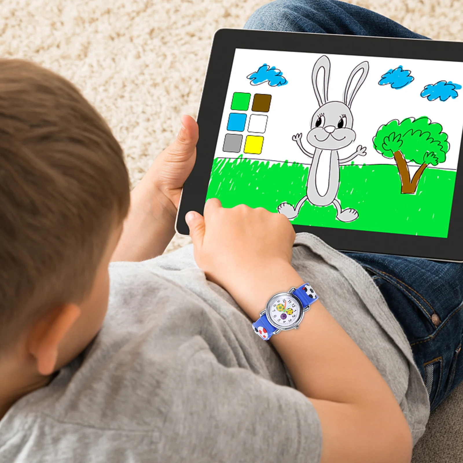 2 قطعة ساعات ستيريو ثلاثية الأبعاد لتصميم الرسوم المتحركة المميزة ساعة يد بحركة دقيقة هدية ساعة الطالب