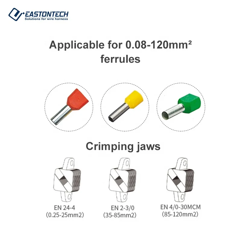 Pneumático Pré isolamento Terminal Crimping Tool, não-isolados cabo Lugs, Crimp máquina, de alta qualidade, FEK-120Y