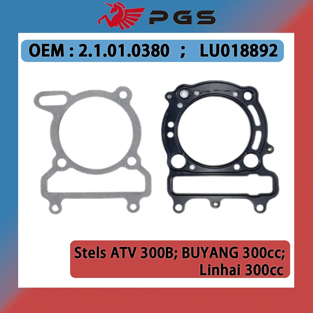 Junta da cabeça do cilindro PGS para Stels 300B, Buishain, eishen FA-D300, Chironex 2.1.01.0380, 2.1.01.0410, LU018892, LU014903, LU018896
