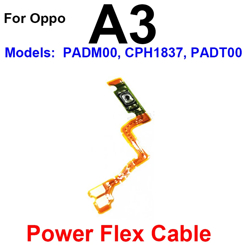 On OFF Power Volume Button Flex Cable For OPPO A8 A5 A5S A3S A3 A1 AX5 AX5S Power Volume Button Switch Control Key Flex Ribbon