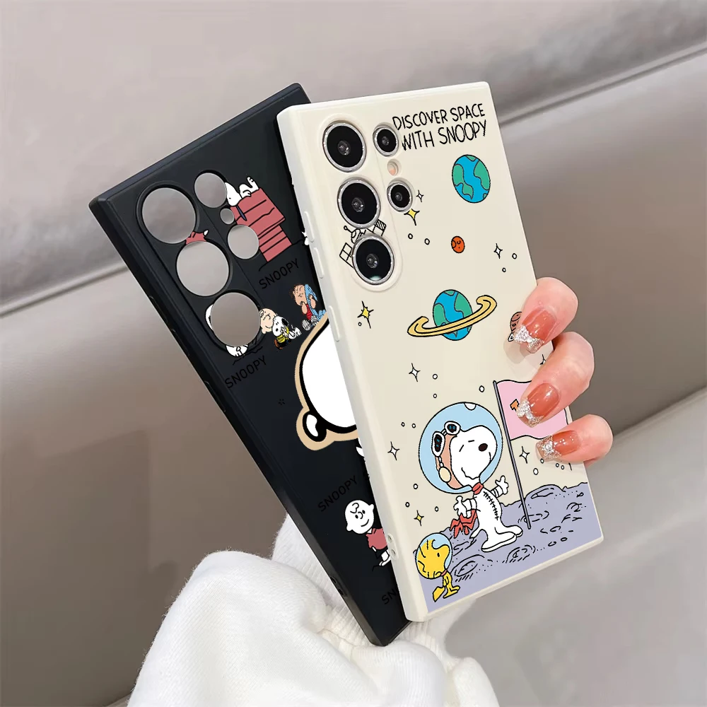 Snoopy Pattern Phone Case For Samsung Galaxy S25 Plus S24 Ultra S23FE S22 S20 Plus A15 A35 A50 A51 A54 A55 A71 A72 A73 Cover Y2K