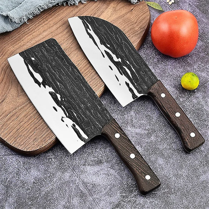 

8" Meat Cleaver Knife Handmade Forged Boning Serbian Chef Knives Kitchen Tools High-carbon Clad Steel Butcher Fish Knife