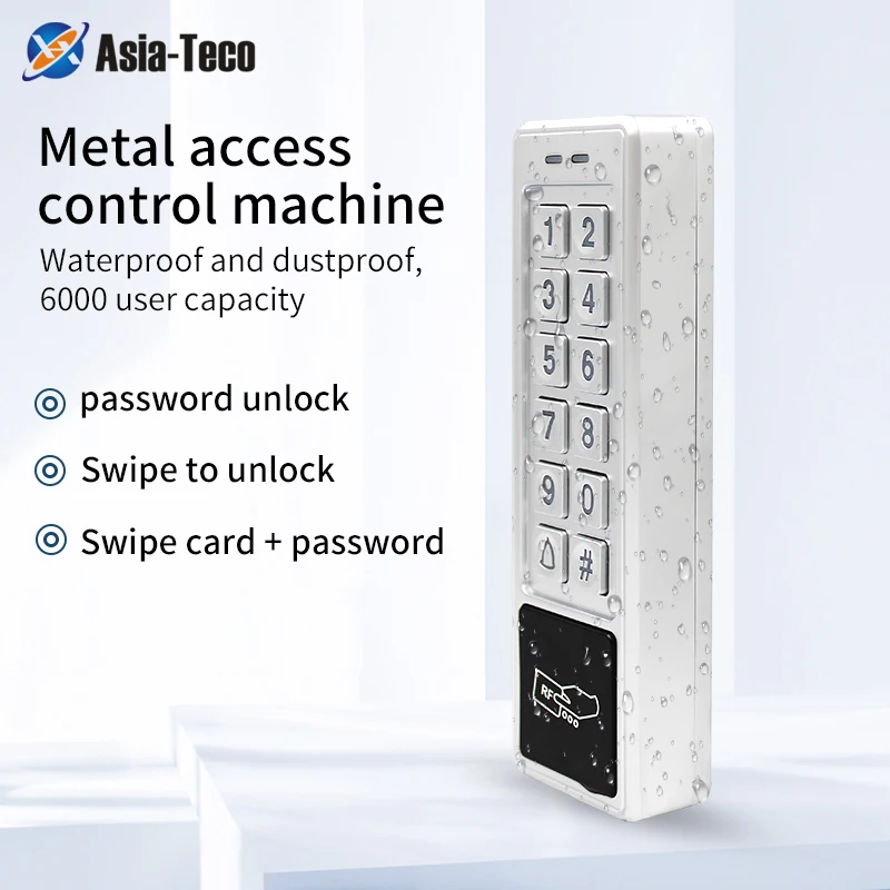 

125Khz RFID Password Lock Access Control Reader Backlight Waterproof Metal Standalone Access Control Keypads Wiegand Input