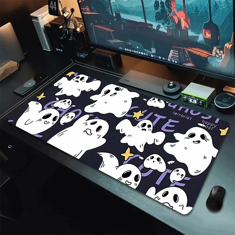 

Mousepad Kawaii Ghost Gaming Mats Xxl Mouse Pad Speed Office Accessories for Desk Mat Gamer Keyboard Large Mause Carpet 900x400