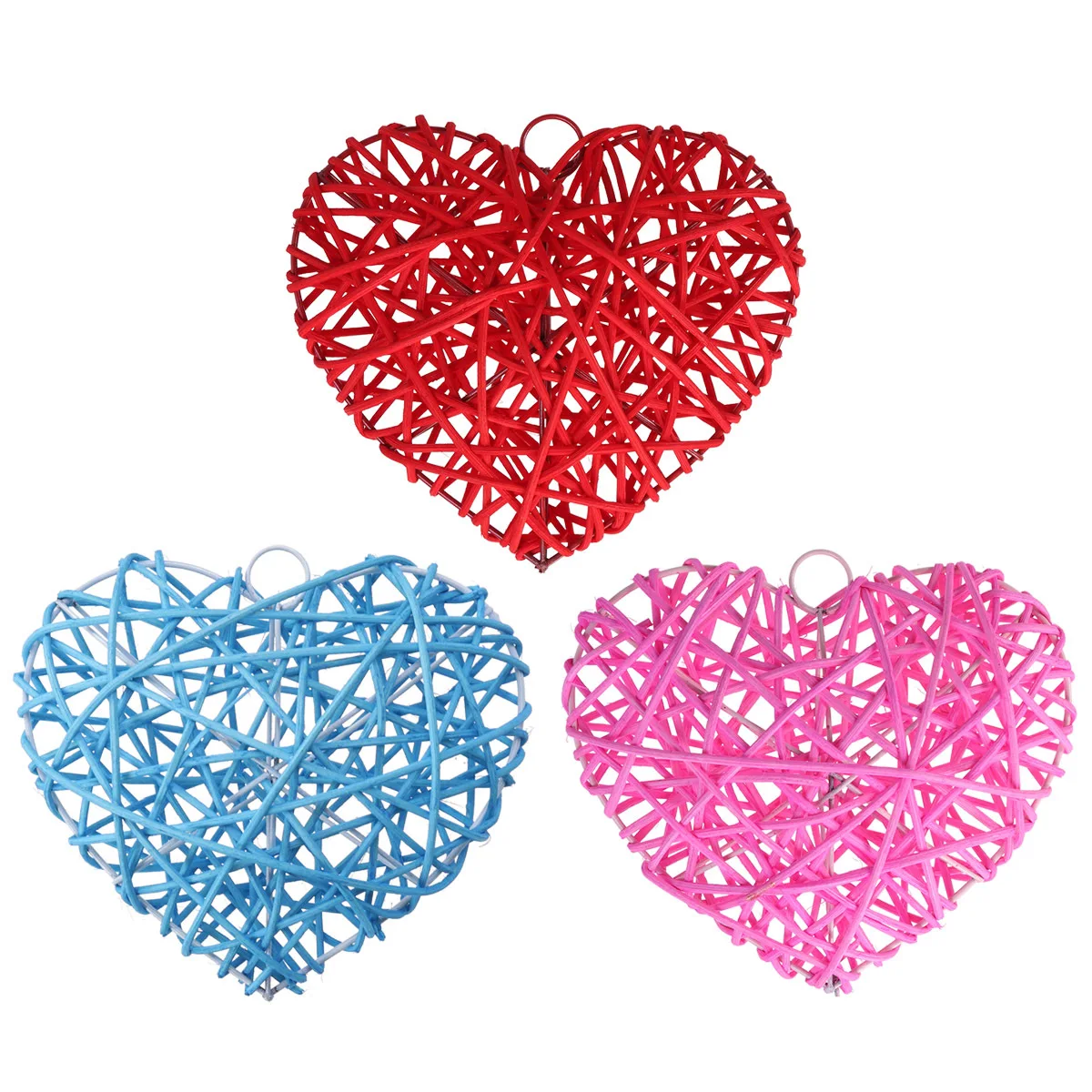 

Unique Rattan Heart Shape Colorful Takraw Ball Pendant DIY Craft Decor Home Kindergarten Shop Light Blue