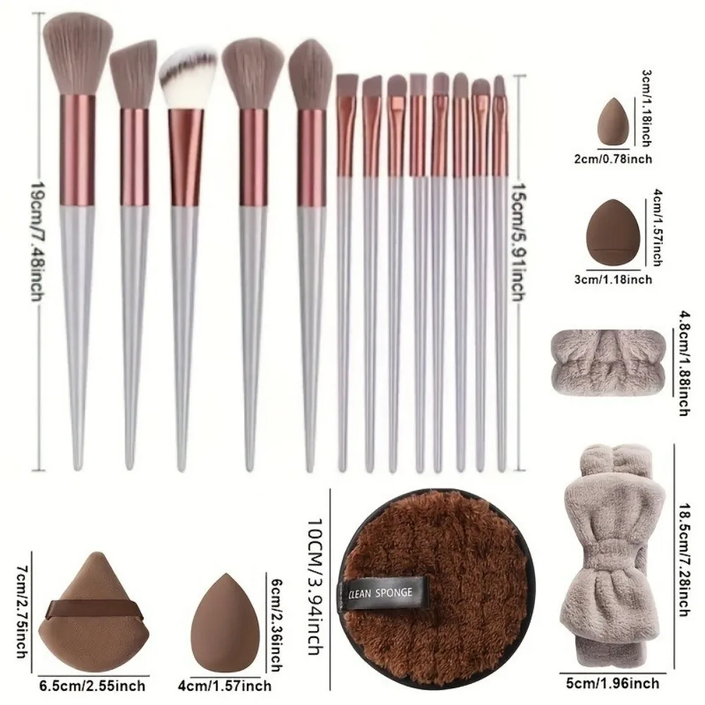33-teiliges Make-up-Pinsel-Set mit weichen Borsten, hochwertige, flauschige professionelle Make-up-Pinsel, komplettes Set für Anfänger, Konturpinsel – Detail 1