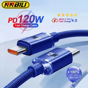 NNBILI Kabel USB Tipe C Ke USB C 120W Untuk iPhone 15 Pro Max Kabel Data Pengisian Cepat PD untuk Samsung Xiaomi 14 Oneplus 12 POCO OPPO 12 penjualan terbaik ponsel komunikator nokia e90 - №