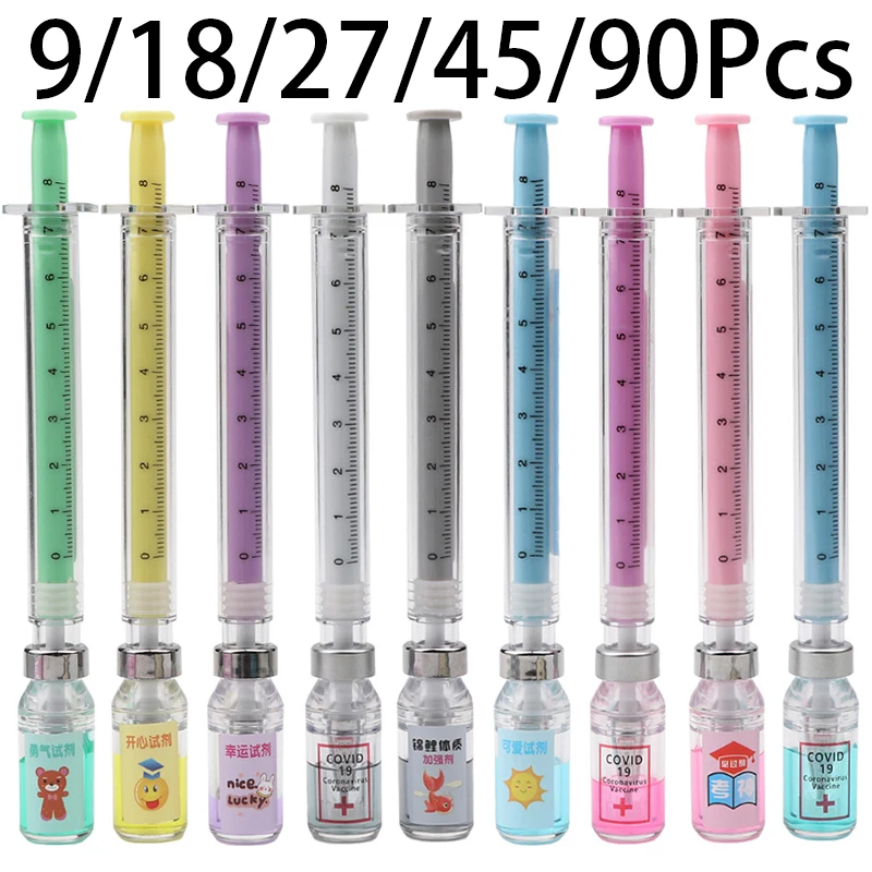 9-90Pcs Injection Syringe Ball Pen Creative Gift Plastic Gel Pens