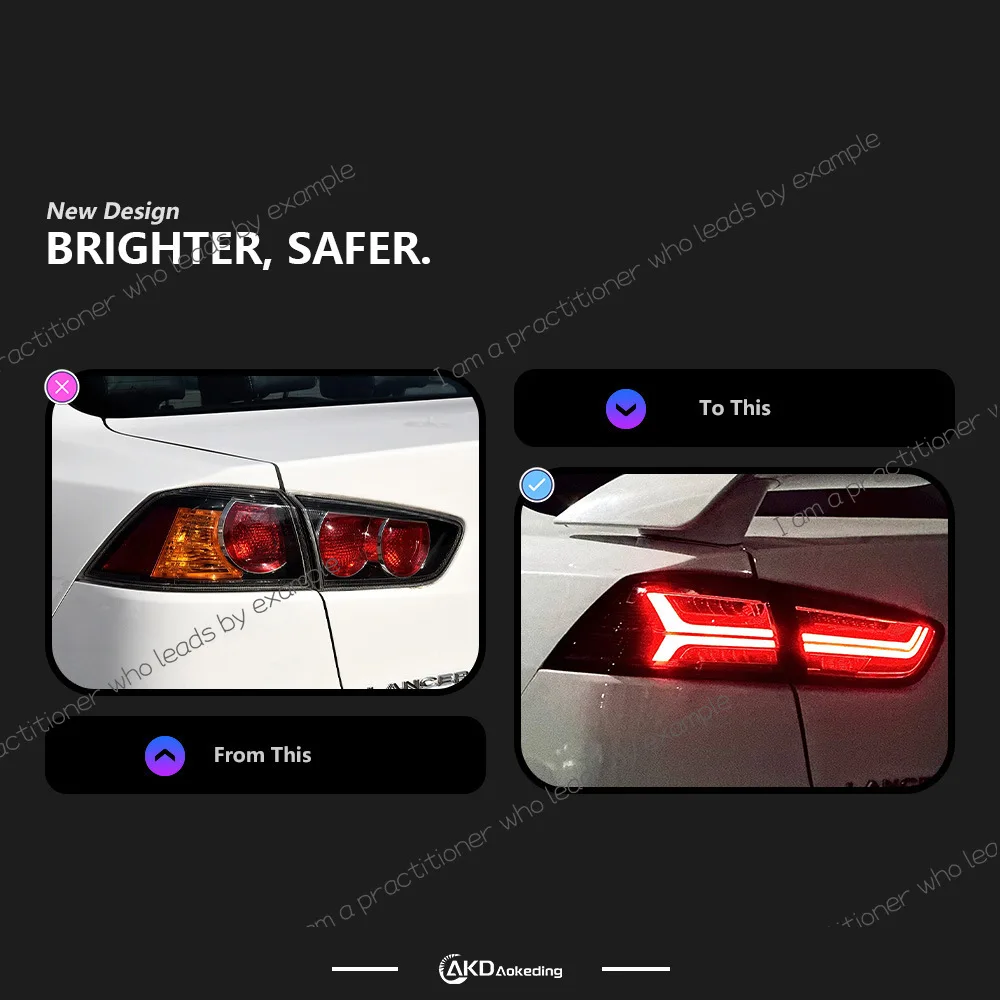 Applicable To08-18 Mitsubishi Yishen A6 tail light assembly new LED steering signal upgraded styling design