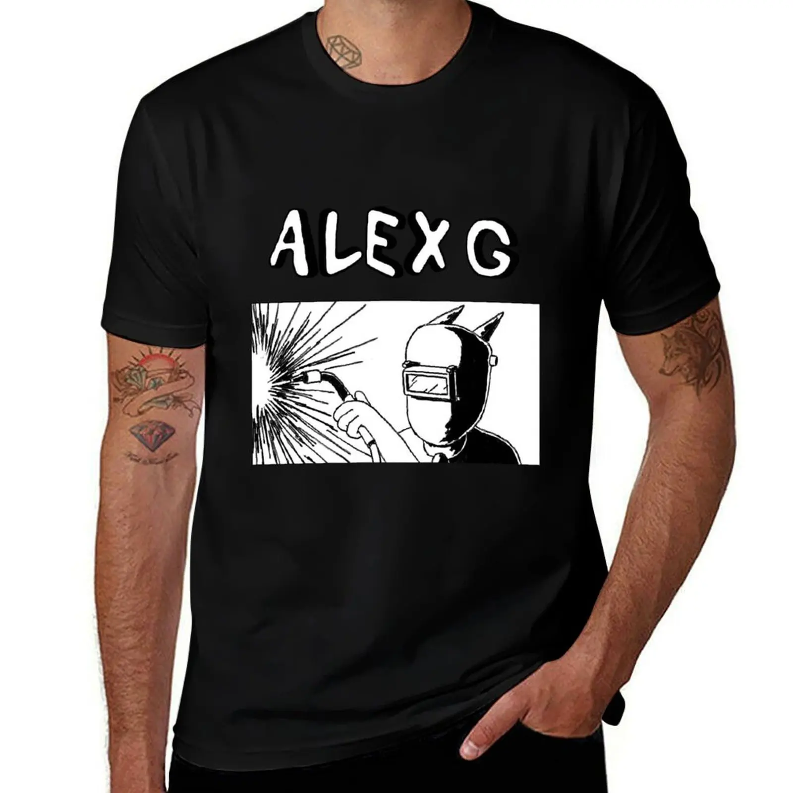 

Men Women Alex G Welder Logo Christmas Holiday T-Shirt Large Size Breathable Tee