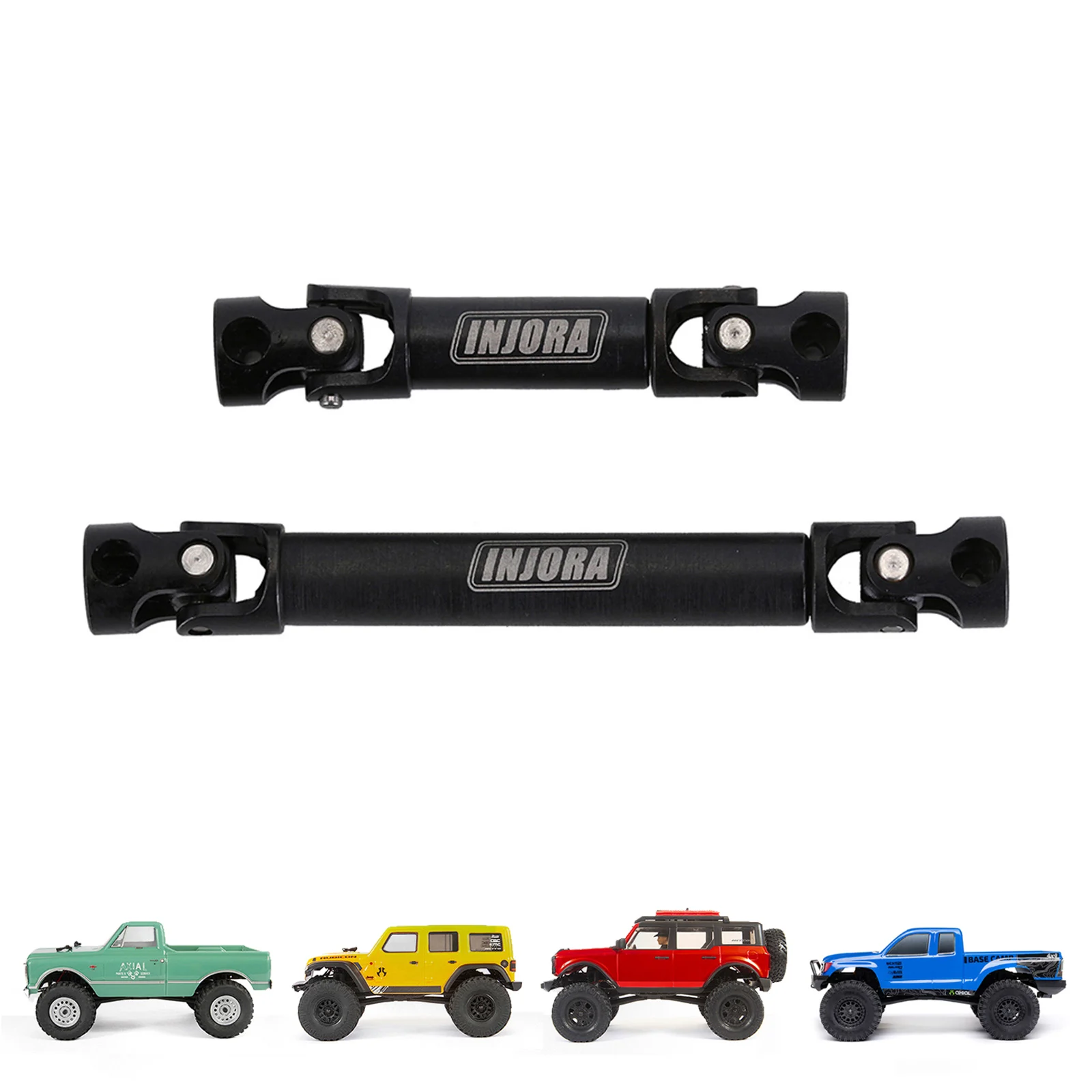 INJORA Alberi di Trasmissione Acciaio Inossidabile per l'aggiornamento FMS FCX10 K5 1/10 RC Crawler, 104-139mm