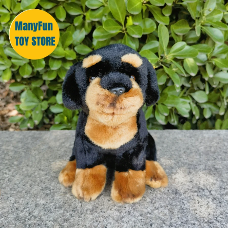 Realistic ROTTWEILER High Fidelity Cute Plushie Guard Dog Plush Toys Lifelike Animals Simulation Stuffed Doll Toy Gifts For Kids