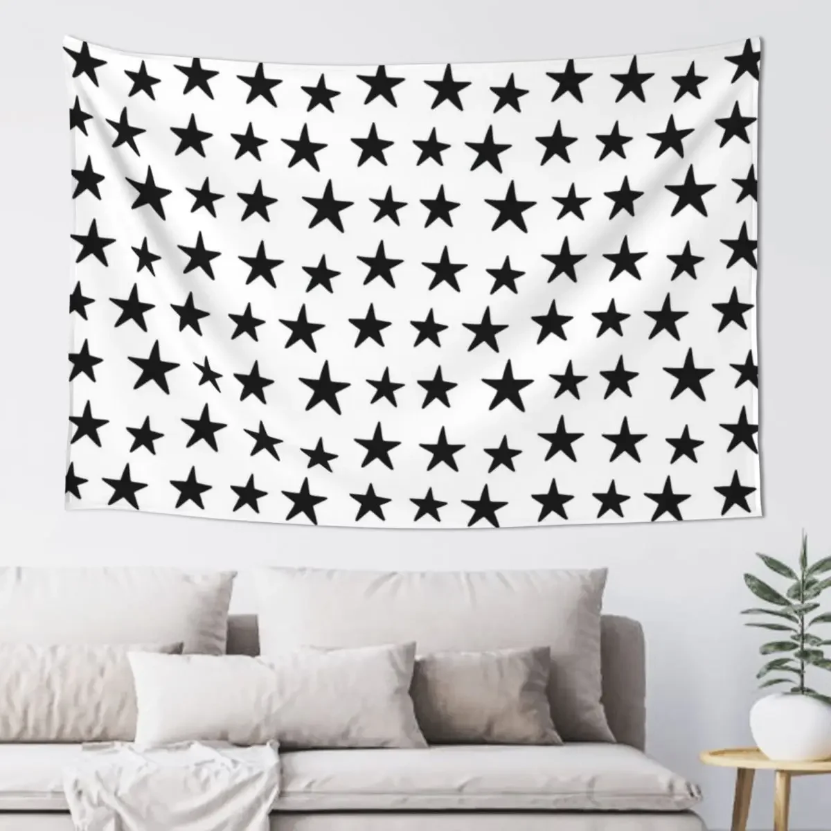 

Star Pattern Black On White Tapestry Bed Room Decoration Home Decoration Accessories Tapestry