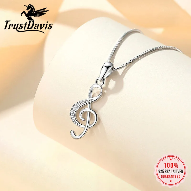 TrustDavis 925 Sterling Silver Sweet Minimalist Pendant Musical Note Small Gift for DIY Bracelet Necklace Jewelry Making DZ1900