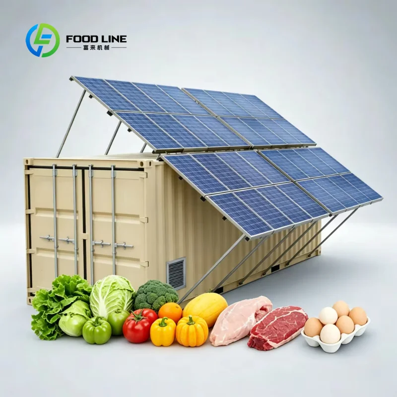 Customized 20ft Solar Reefer Container Complete Turnkey Solar Freezer System Solar Cold Room for Commercial Meat Storage