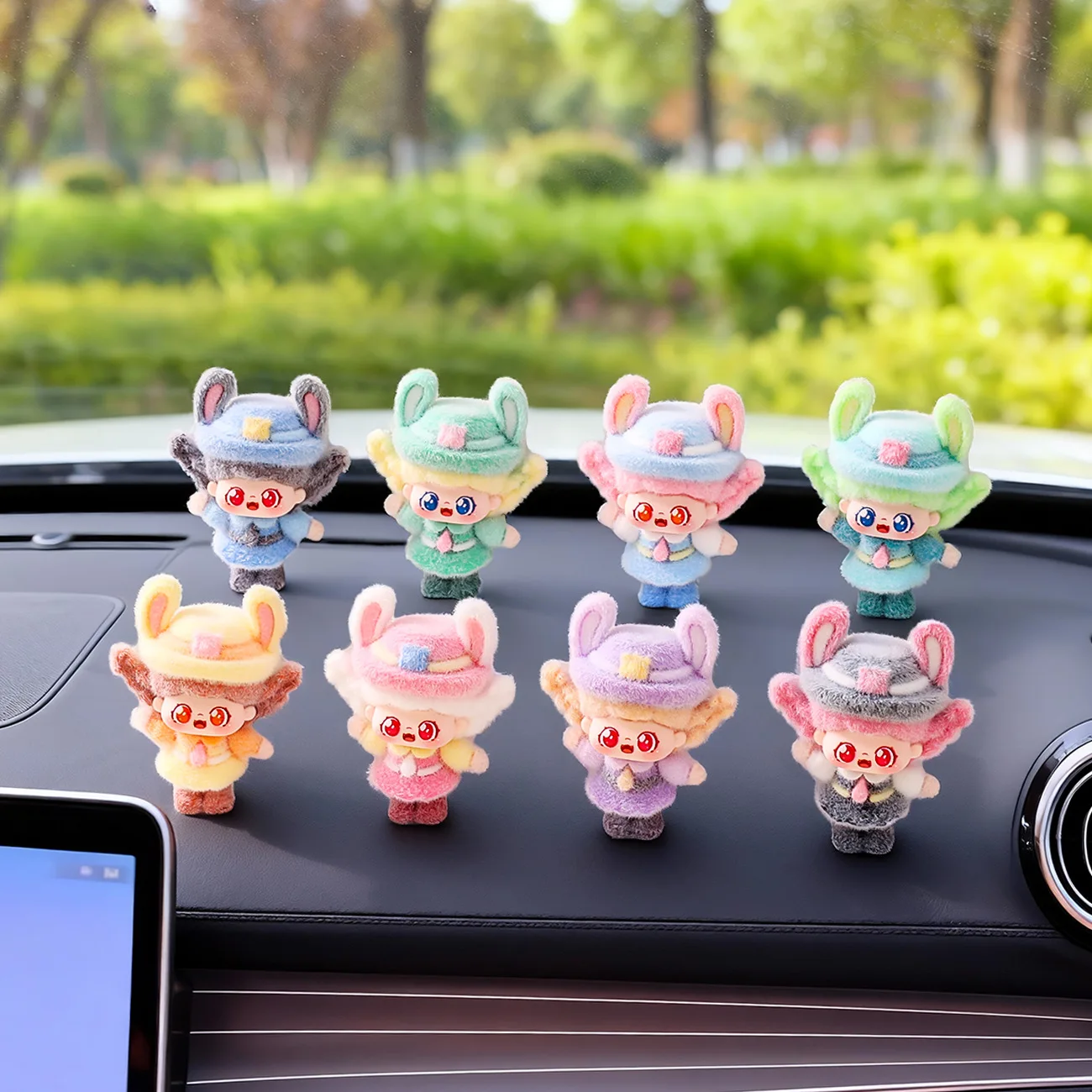 

9pcs/Set Officer Rabbit Figure Toy Mini Sweet Girls Figurine Desktop Model Ornaments Toys Boys Girls Christmas Gifts