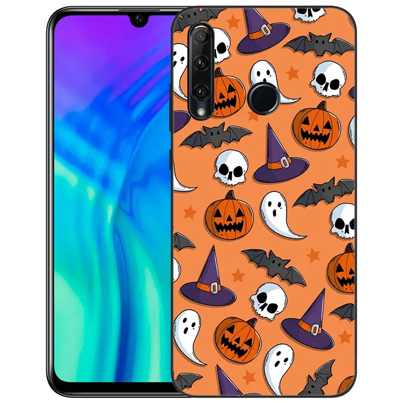 Halloween Ghost Pumpkin Phone Case For Huawei Honor 7A 8A 9X 20 Pro 10X Lite 7S 8S 8C 8X 9A 9C 10i 20i 30i 20E 20S Black Cover