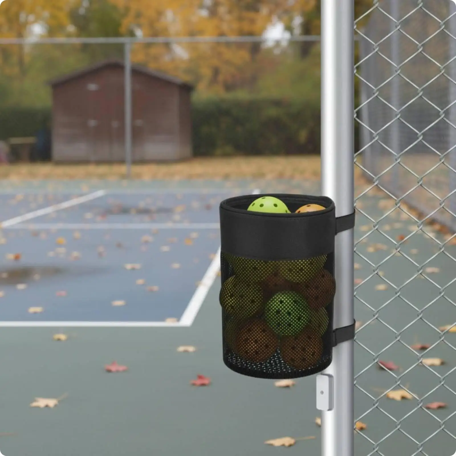 Fence Mounted Pickleball Bag Breathable Sports Accessory Cylindrical