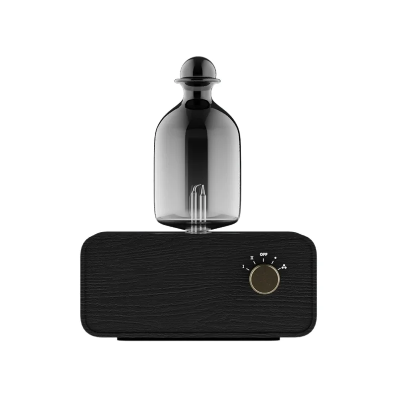 

LICE-Nebulizing Cold Aroma Diffuser Cordless Portable Wooden Glass Essential Oil Diffuser For Living Room Home Office