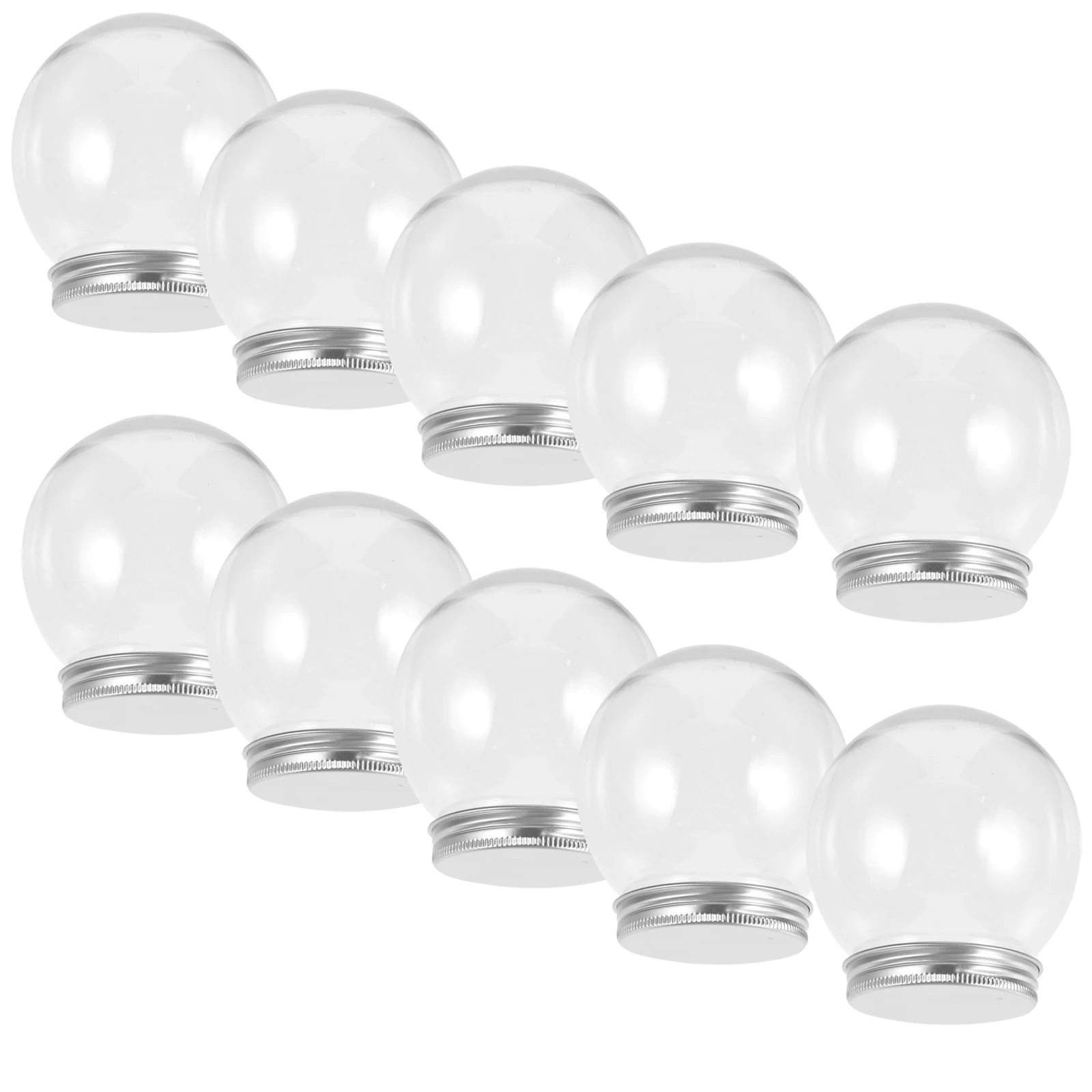 

10pcs Plastic Snow Globes Empty DIY Water Globe Kits 300ml Clear Shatterproof Crafts Kids Holiday Decorations