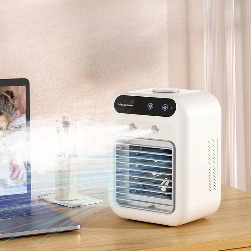 Pet Evaporative Air Cooler Portable Mini Water Cooling Fan Nano Spray Humidifier Rechargeable Summer Cooling Fan for Pet House