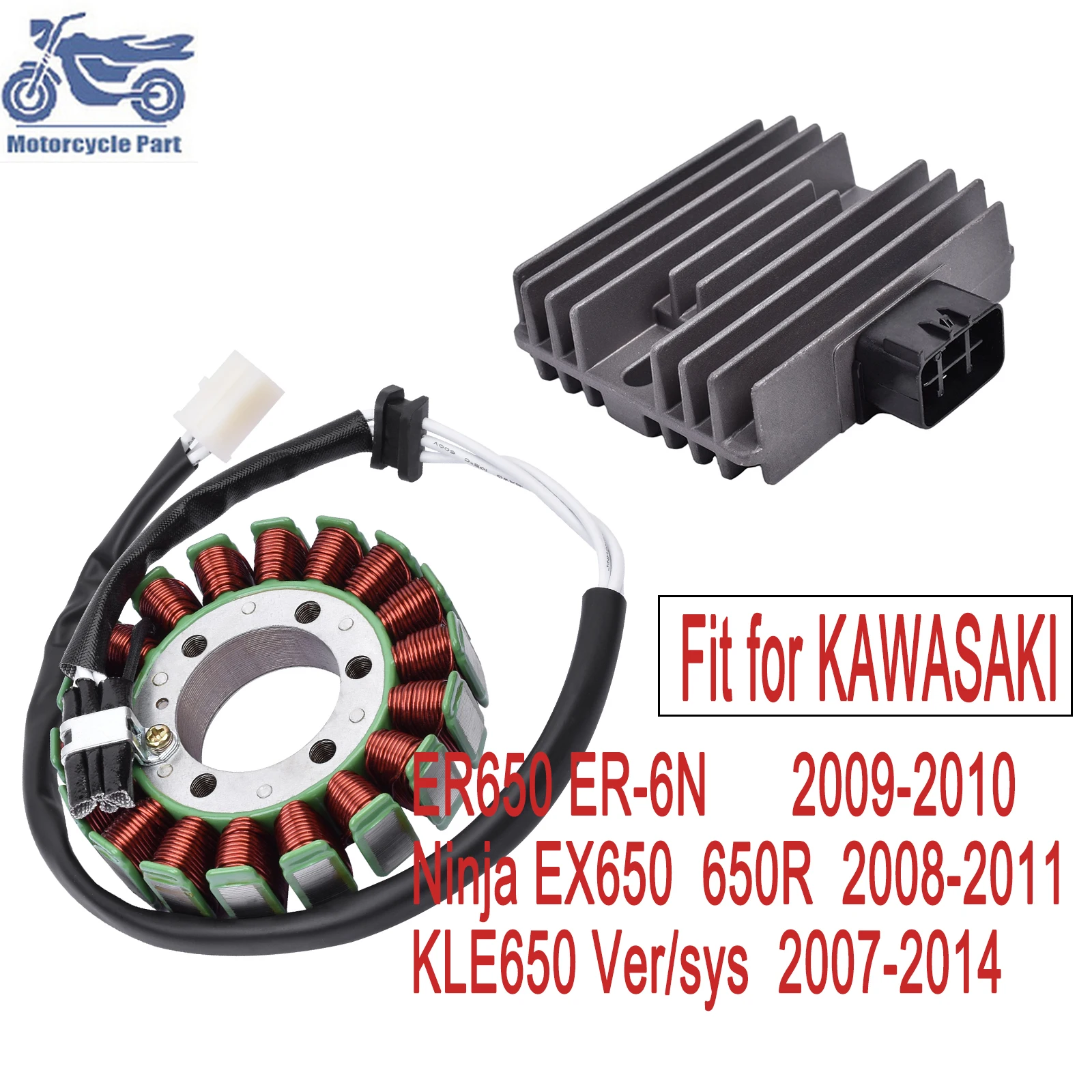 

21003-0042 For KAWASAKI ER650 ER 650 ER-6N ER6N Ninja EX650 650R KLE650 KLE 650 Ver/sys Stator Coil + Regulator Rectifier Kit