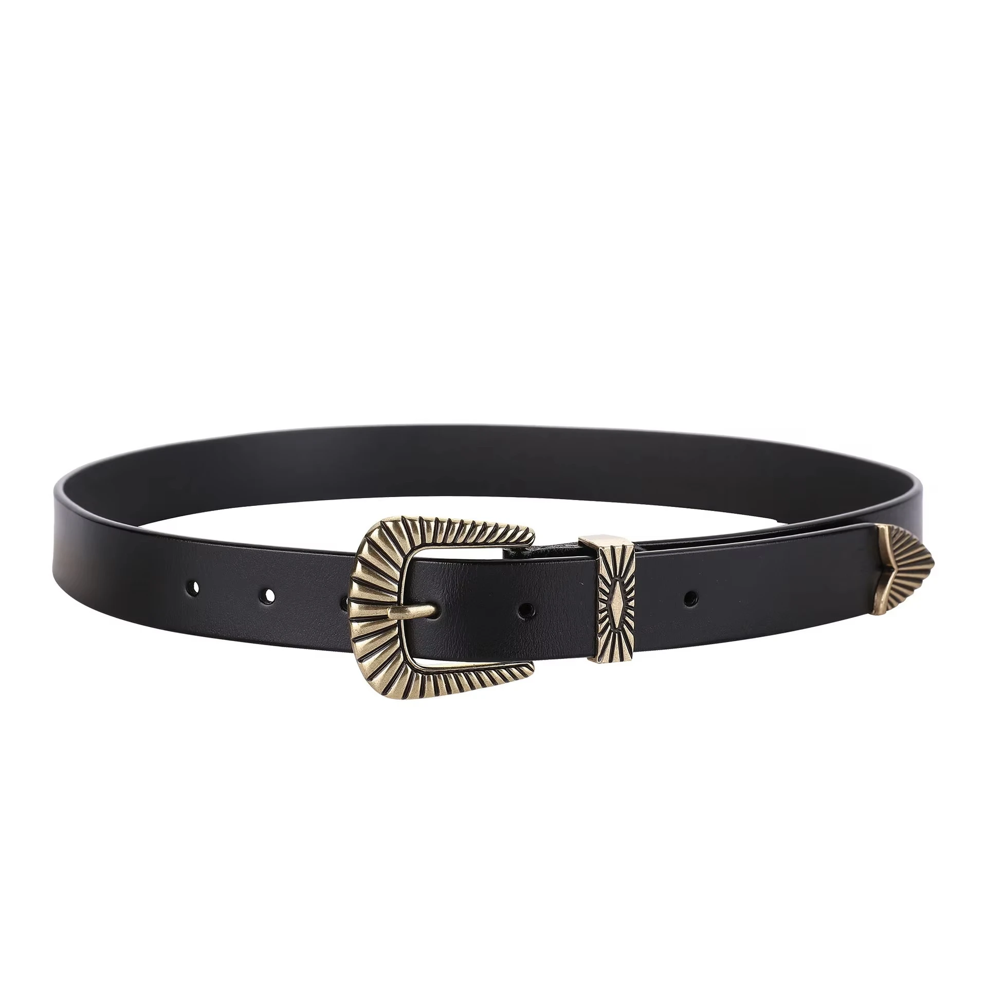 

Trendy and fashionable European retro silver/gold buckle decorative jeans, minimalist women's waist belt