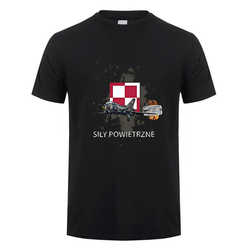 Polish Air Force Sily Powietrzne Su-22 Sukhoi Fitter T Shirt Graphic Men Cotton T-shirts Summer Short Sleeve Gift Tees DY-304