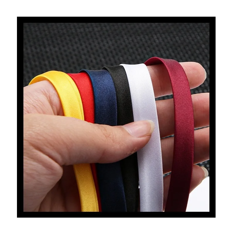 10mm X 10Yards Satin Bias Tape, 4-Fold Iron Free Fabric Ribbon for Garment Collar Trim, Cheongsam Edging Home Textile Sewing Acc