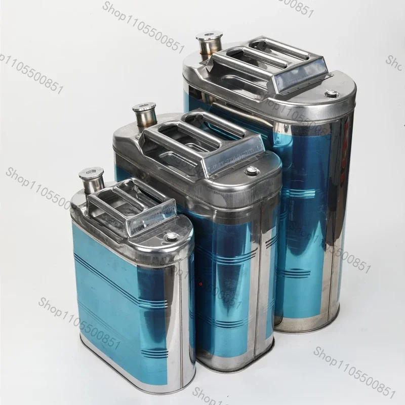 Stainless steel 20/30 liter fuel tank three handle thickened 430 stainless steel diesel tank refueling pot spare barrel
