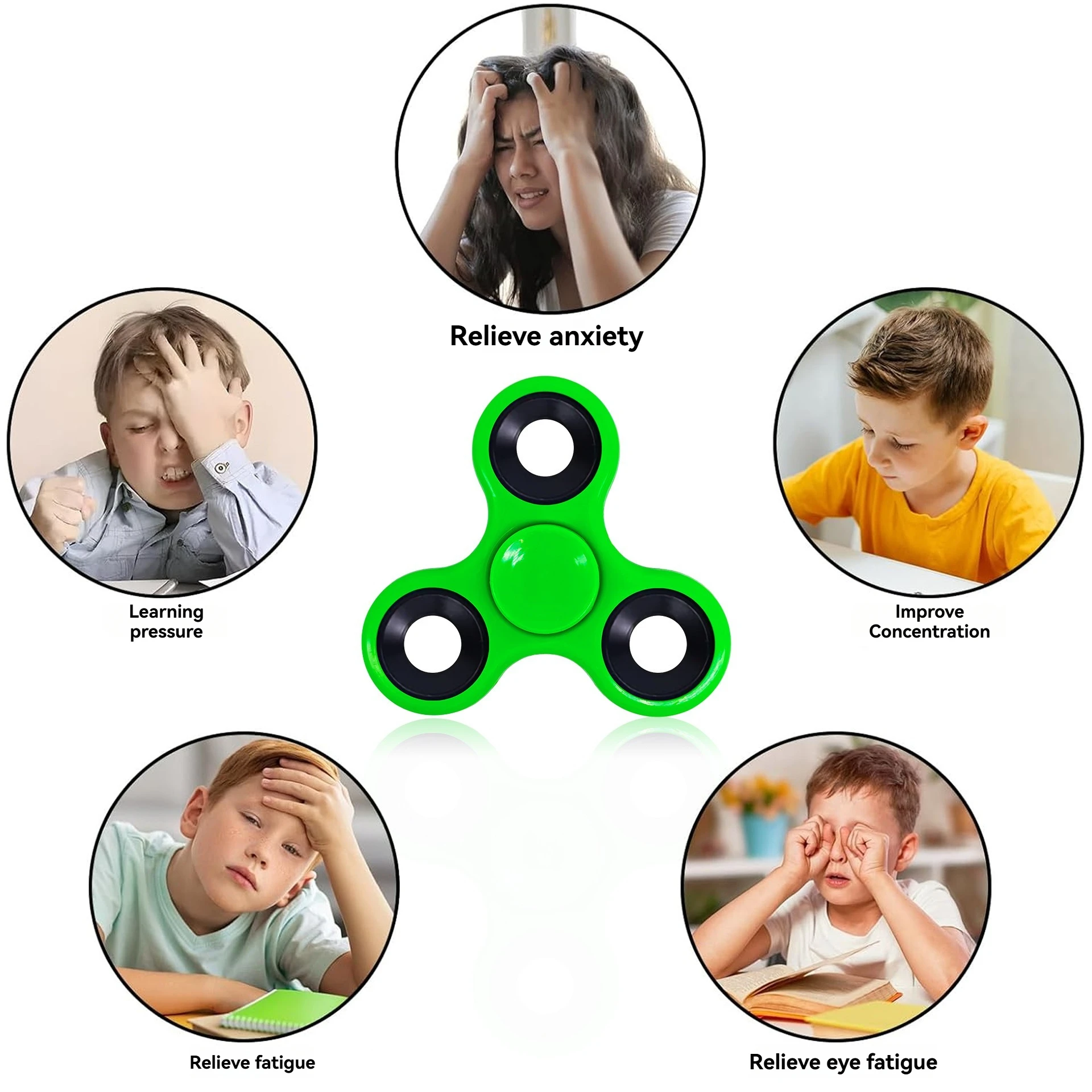 Fidget Spinner, Spinner Trójsłupkowy, Zabawki Palcowe, Spinner Palcowy Antystresowy i Edukacyjny, Kreatywne Zabawki, Spinner Obrotowy
