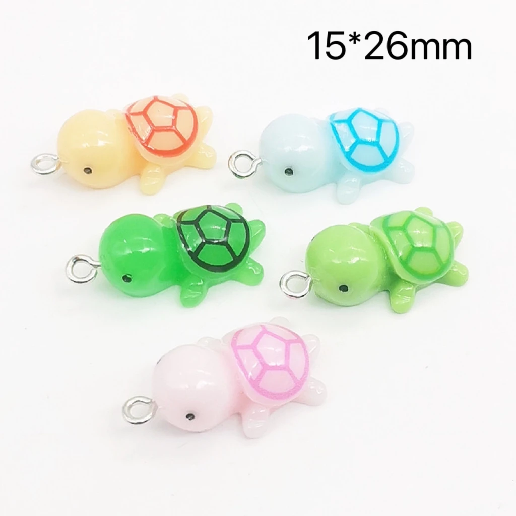 

10pcs Cartoon Turtle Resin Charms Tortoise Ocean Animal mini turtles Pendant For making Earring Necklace DIY Jewelry fittings