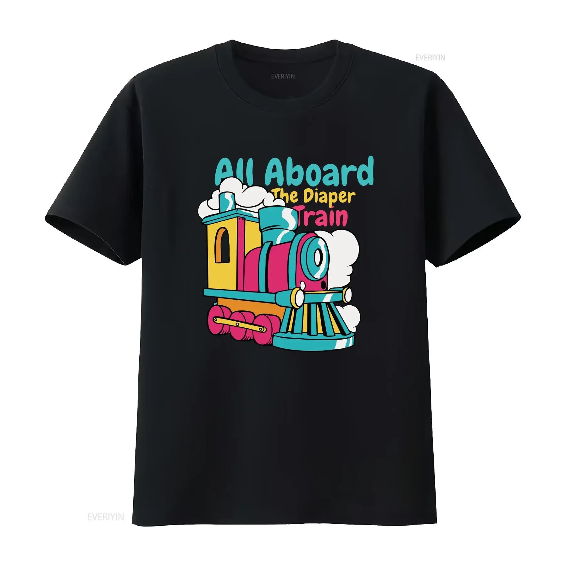 ABDL All Aboard the Diaper Train Choo T Shirt  vintage Washed Stylish Breathable Unisex graphic fashion Casual homme streetwear