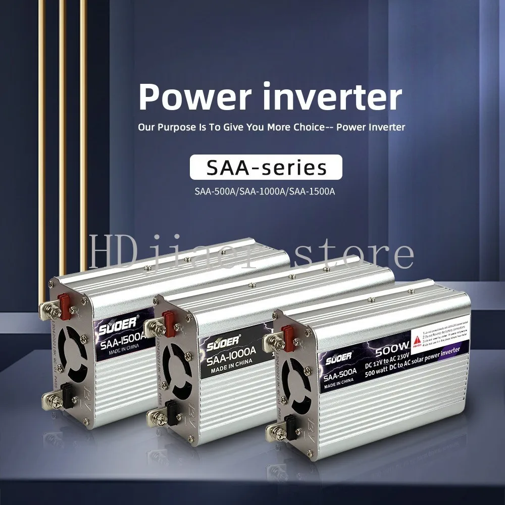 

Solar Inverter 12v to 220V500W1000W1500W Booster Power Converter