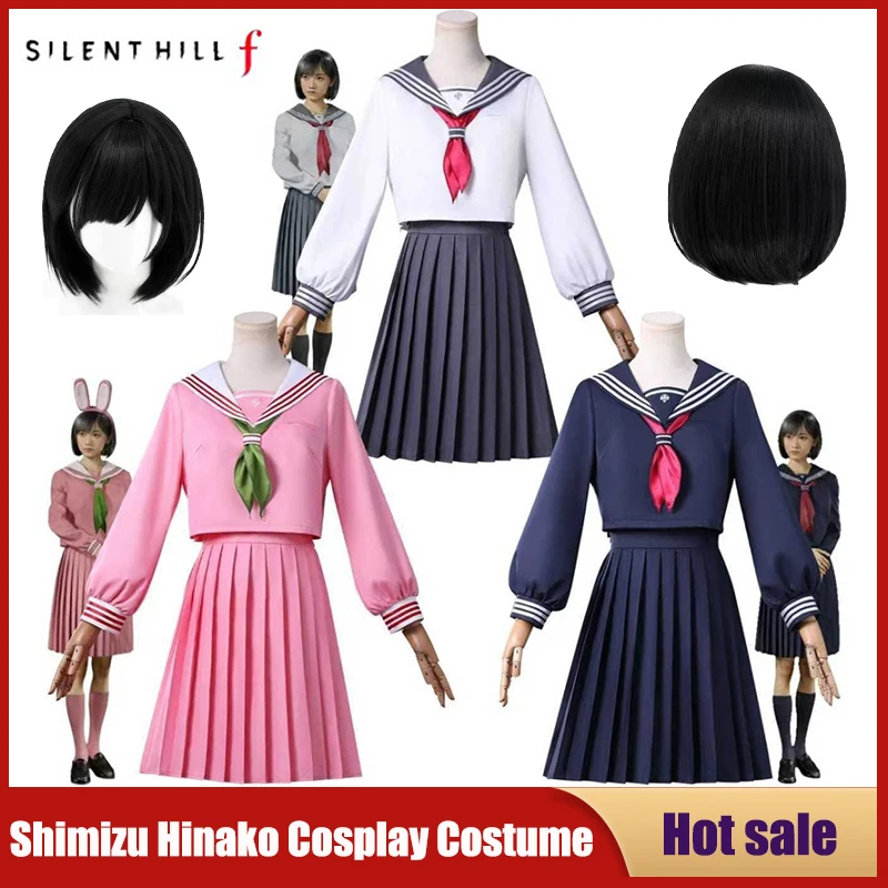 

Terror Game Silent Hill F Cosplay Costume Shimizu Hinako JK School Uniform Hinako Pink Rabbit Outfit Shimizu White Sailor Suits