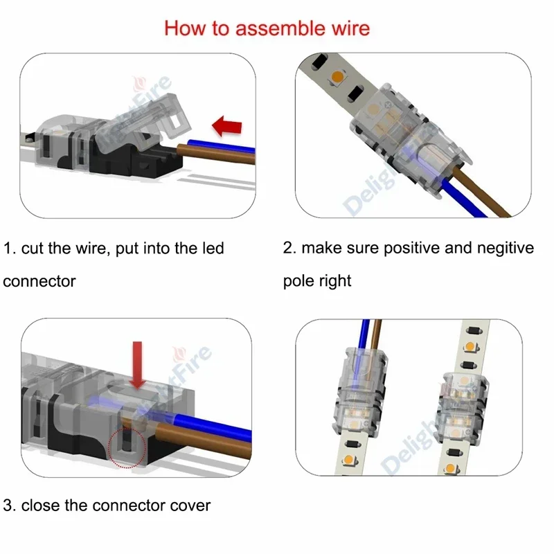 5/8/10/12mm LED Strip Connector 2 3 4 5 6Pin Waterproof LED Terminal Connector For 5050 3528 WS2811 WS2812B RGBW RGBWW LED Strip