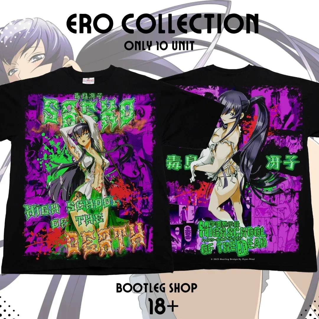 Camiseta sexy de la escuela secundaria de los muertos Saeko con licencia de anime NUEVO