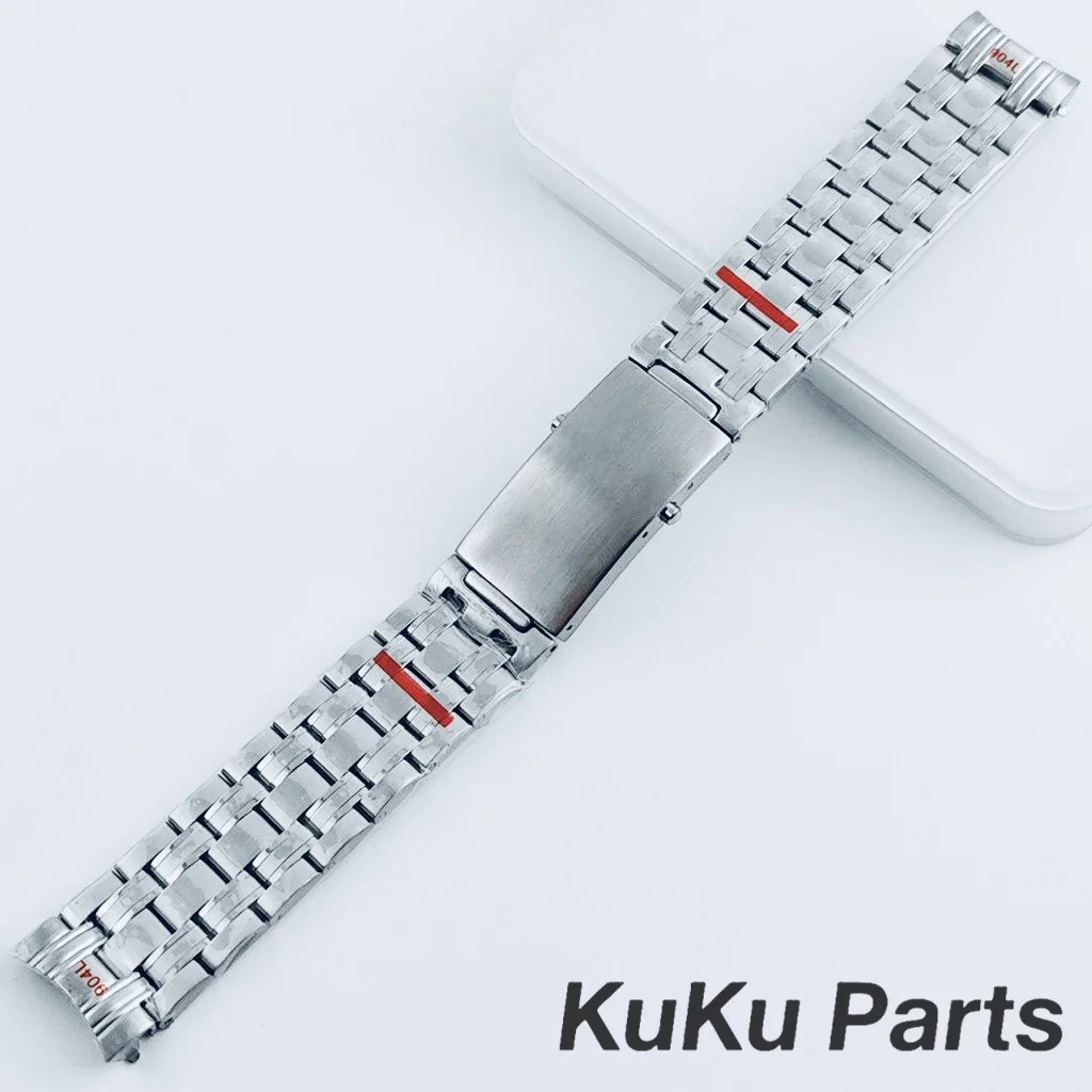 Uhrenarmband, 20 mm, 904L massives Edelstahl-Silberarmband, modifizierter Uhrenersatz für Seamaster 300 NH35 NH36 Uhrwerk