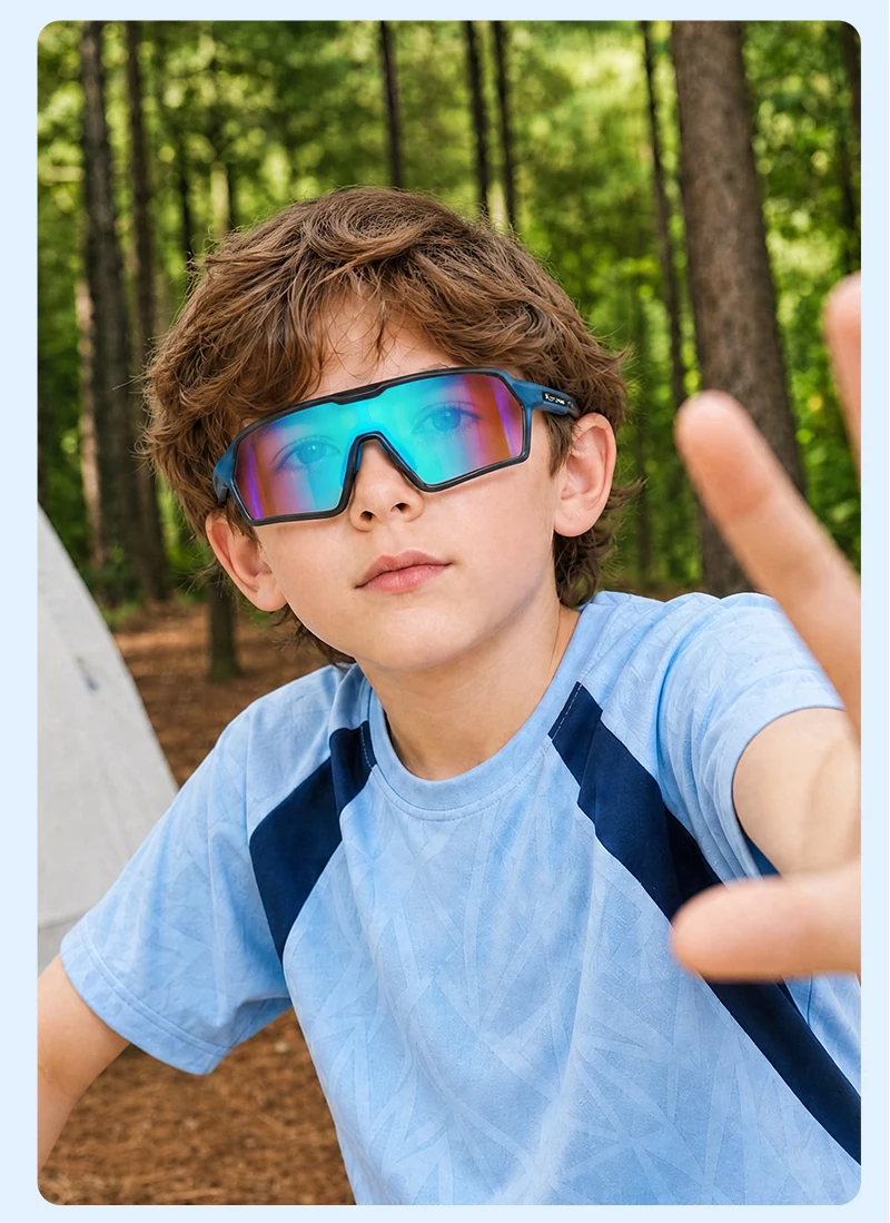 WEST BIKING Photochrome Fahrradbrille für Jungen und Mädchen, TR90 Sportsonnenbrille, UV400, mit flexiblem Rahmen und verstellbarem Nasenpolster – Detail 18