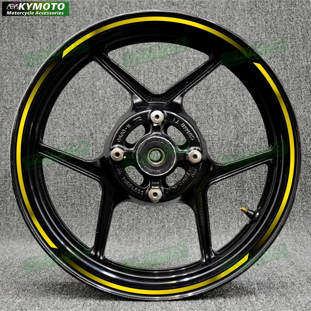 شارات العجلات الأمامية والخلفية ، مقاومة للماء معدلة ، ملصقات حافة العجلة العاكسة ، مناسبة لدراجة كاواساكي النارية ، المحور ، 17" #3